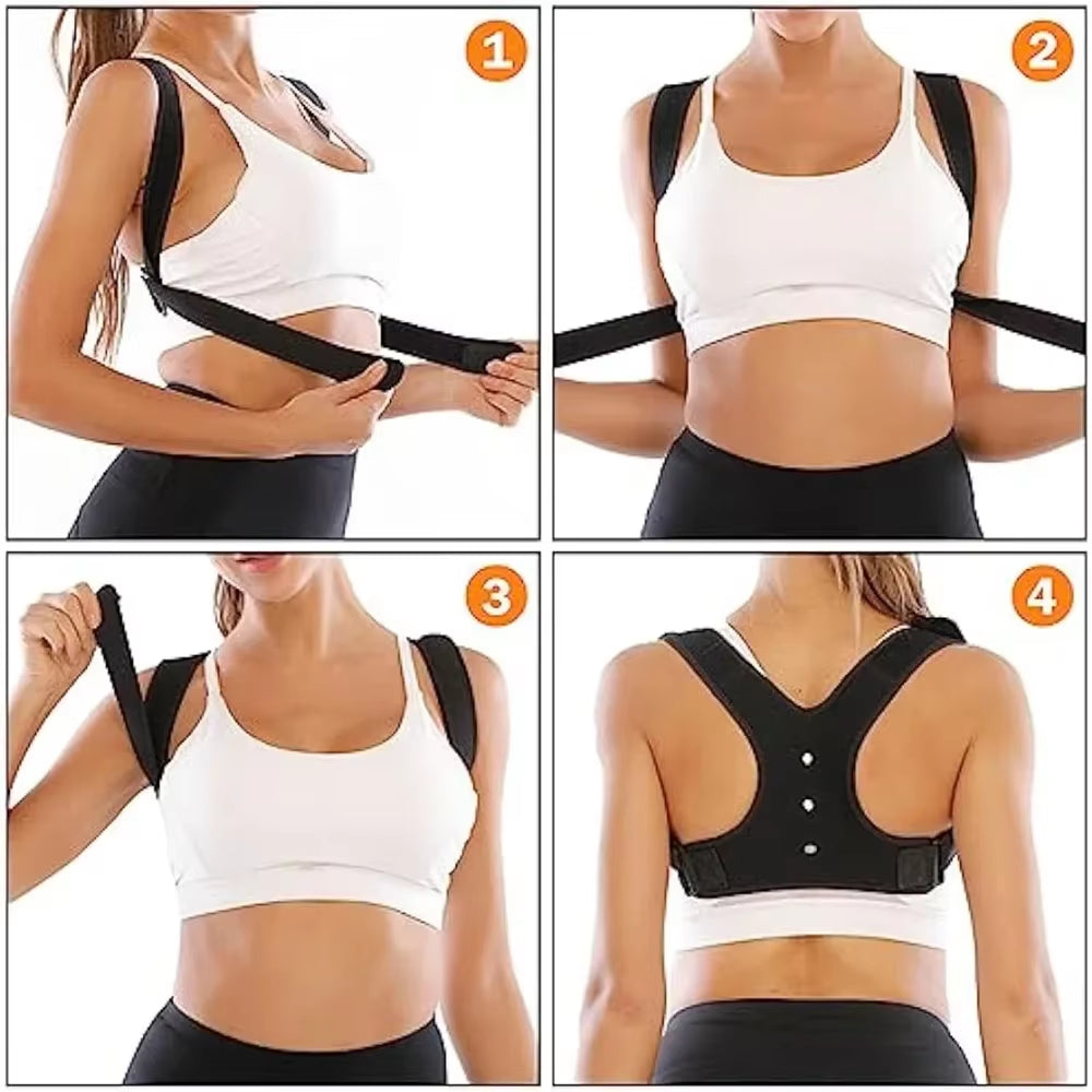 Posture Corrector - Back Straightener Posture Corrector Scoliosis and Hunchback Correction，Adjustable Upper Back Brace